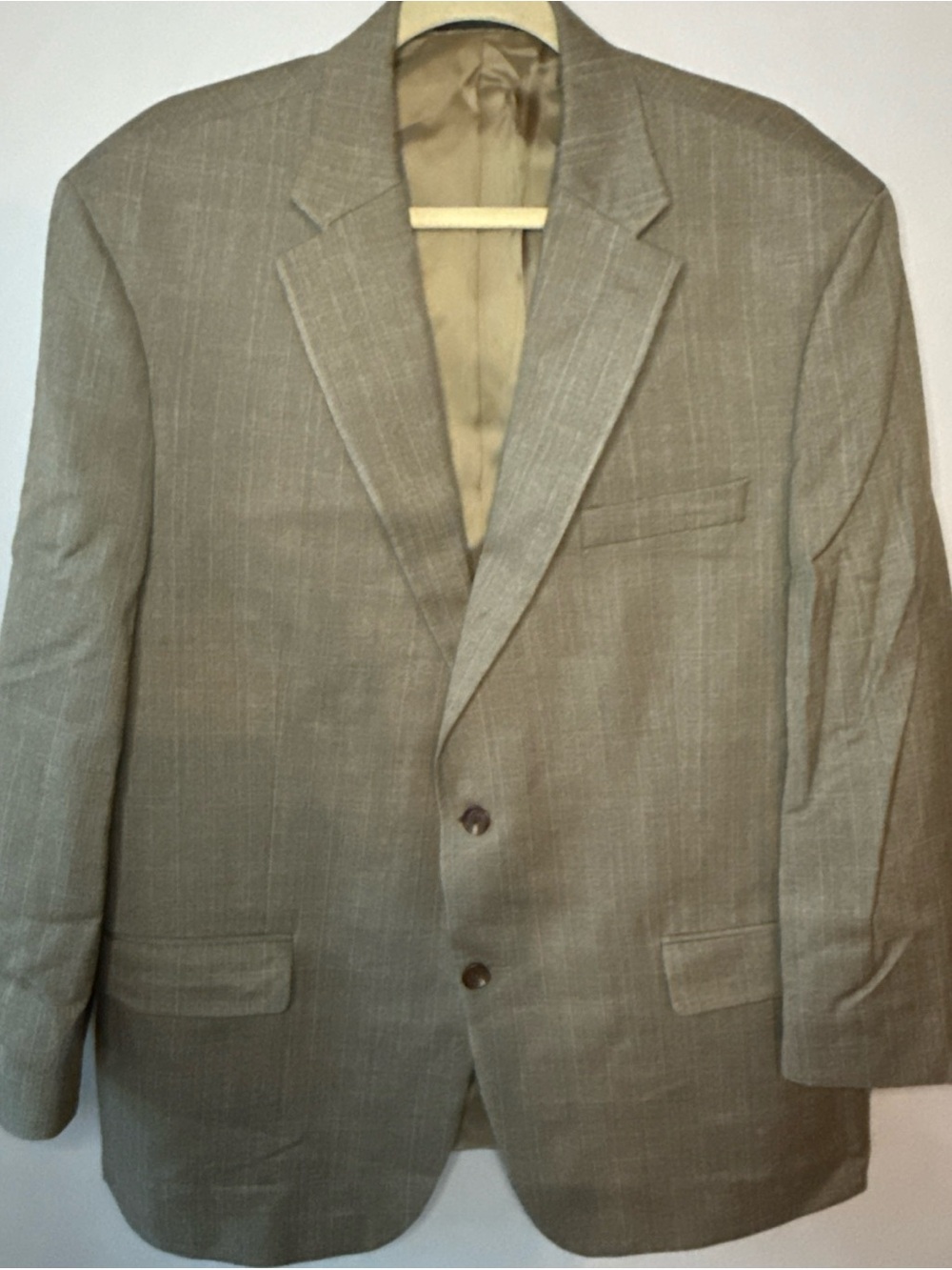 Ralph Lauren Light Beige Pinstripe Linen Blend Sport Coat